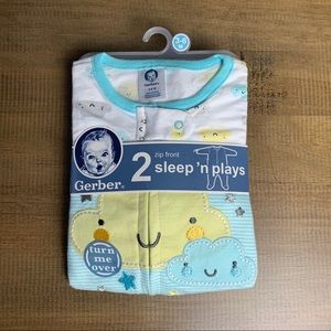 NWT Gerber zipper footed baby pjs